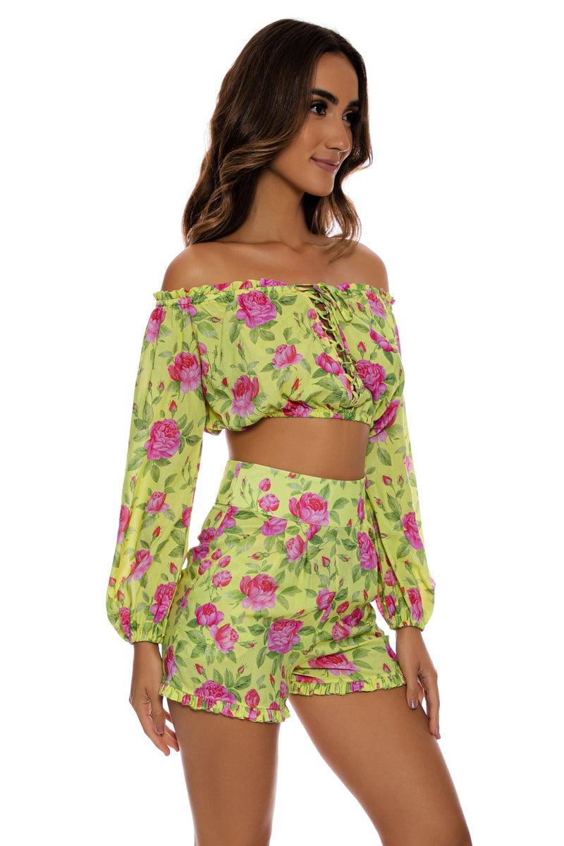 Picasso Ruffle Crop Top