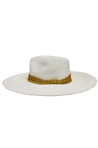 LULI HAT - Gold Trim Fedora  • White|gold Campaign