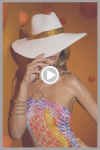 LULI HAT - Gold Trim Fedora  • White|gold Campaign