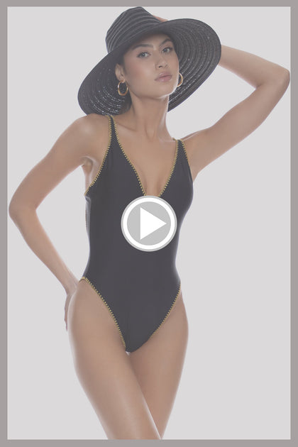 LULI CHIC - V Neck One Piece Bodysuit • Black