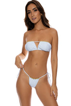 LULI CHIC - Multiway Scrunched Cup Bandeau Top & Seamless String Brazilian Tie Side Bottom • White