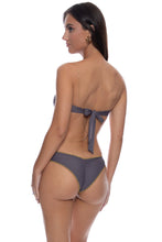 LULI CHIC - Luxe Stitch Free Form Bandeau Top & Seamless Wavy Ruched Back Bottom • Piedra Gris