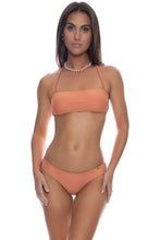 LULI CHIC - Luxe Stitch Free Form Bandeau Top & Seamless Wavy Ruched Back Bottom • Azafran