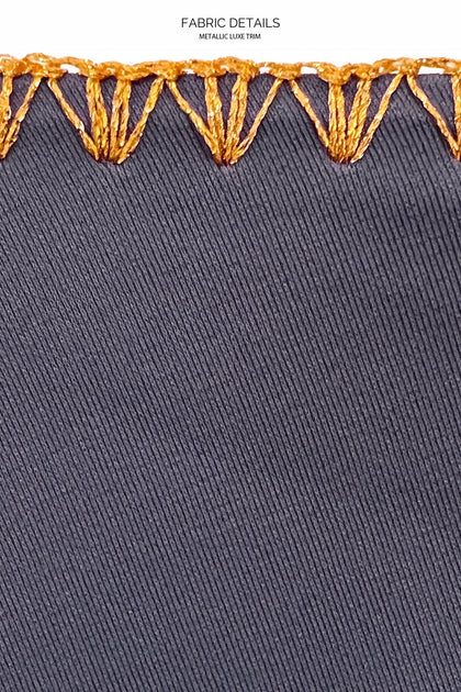 LULI CHIC - Luxe Stitch Free Form Bandeau Top & Seamless Wavy Ruched Back Bottom • Azulejos