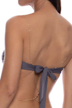 LULI CHIC - Free Form Bandeau Top & High Leg Brazilian Bottom • Piedra Gris