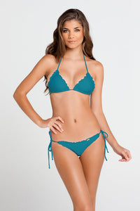 COSITA BUENA - Wavey Triangle Top & Wavey Brazilian Tie Side Ruched Back • Mermaid