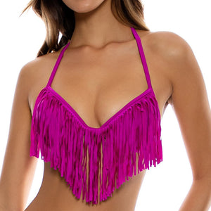 COSITA BUENA - Plunge Push Up Fringe Underwire Top-13C