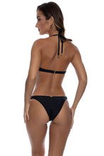 COSITA BUENA - Plunge Push Up Fringe Underwire Top & Soft Loop Moderate Bottom • Black