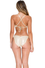 COSITA BUENA - Underwire Adjustable Top & Wavey Full Tie Side Ruched Back • Gold Rush