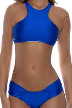 COSITA BUENA - Glam High Neck Top & Scrunch Ruched Back  Bottom • Electric Blue