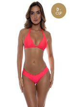 COSITA BUENA - Halter Triangle Top & Wavy Ruched Back  Bottom • Bombshell Red