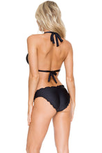 COSITA BUENA - Halter Triangle Top & Full Ruched Back Bottom • Black
