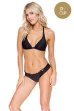 COSITA BUENA - Halter Triangle Top & Full Ruched Back Bottom • Black