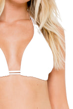 COSITA BUENA - Halter Triangle Top & Full Ruched Back Bottom • White