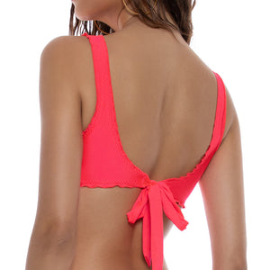 COSITA BUENA - Wavy Scoop Neck Drawstring Top-CLS