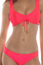 COSITA BUENA - Wavy Scoop Neck Drawstring Top & Full Ruched Back Bottom • Bombshell Red