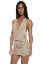 COSITA BUENA - T Back Mini Dress • Gold Rush