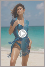 OCEAN QUEEN - Short Caftan • Blue