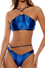 MIDNIGHT WAVES - Ring Diamond Cut Top & Moderate Ring Side Bottom • Cobalt Blue