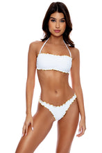 LULI ADORE - Wavy Luxe Stitch Free Form Bandeau Top & Wavy Luxe Stitch High Leg Brazilian Bottom • White