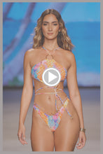 DANCING QUEEN - Ring Halter Top & Strappy Loop Brazilian Scrunch Bottom • Multicolor Runway