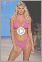 AMAZONIA - Triangle Halter Top & High Leg Brazilian Bottom • Pink Orchid Runway