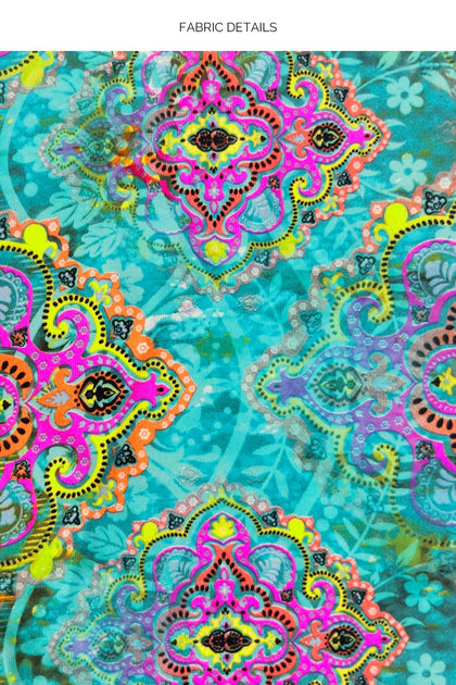 OCEAN BREEZE - Triangle Halter Top & Ruffled Sarong Mini Skirt • Aqua