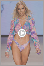 JUNGLE FEVER - Bell Sleeve Scrunched Crop Top & High Leg Brazilian Bottom • Multicolor Runway