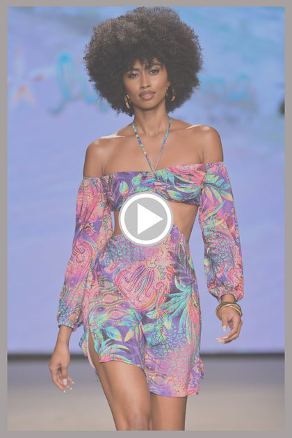 JUNGLE FEVER - Long Sleeve Cut Out Short Dress • Multicolor Runway