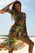 LUSH HORIZONS - Bell Sleeve Crop Top & Ruffled High-lo Slit Skirt • Multicolor