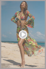 LUSH HORIZONS - Bell Sleeve Crop Top & Ruffled High-lo Slit Skirt • Multicolor