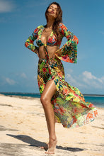 LUSH HORIZONS - Bell Sleeve Crop Top & Ruffled High-lo Slit Skirt • Multicolor