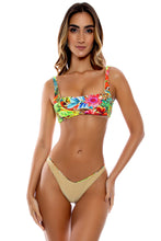 LUSH HORIZONS - Mini Ring Bandeau Top & High Leg Brazilian Bottom • Multicolor