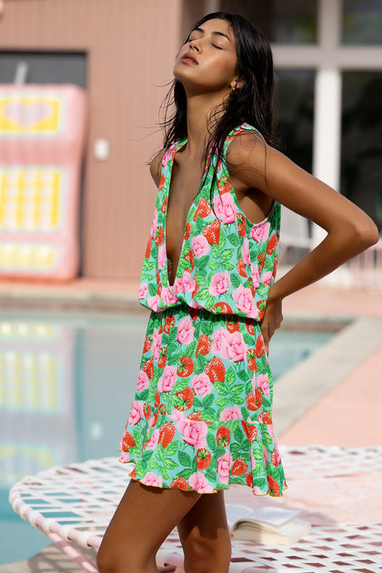 STRAWBERRY FIELDS - Tank Playera Dress • Multicolor