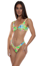 HIBISCUS DREAM - Ring Scoop Neck Drawstring Top & High Leg Brazilian Bottom • Multicolor