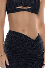 VIBRAS - Bandeau Tank Top & Scrunch Up Mini Skirt • Black