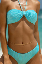 VIBRAS - Bandeau Top & Seamless Full Ruched Back Bottom • Aqua