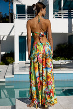 BIRDS OF PARADISE - Bandeau Cut Out Front Slit Dress • Multicolor