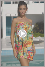 BIRDS OF PARADISE - Relaxed Strapless Mini Dress • Multicolor