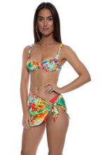 BIRDS OF PARADISE - Wide Strap Balconette Top & Sarong Mini Skirt • Multicolor