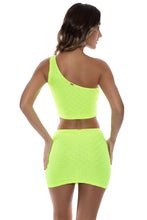 BRILLA - One Shoulder Top & Mini Skirt • Neon Yellow