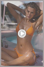 WAVY BABY - Seamless Triangle Top & Seamless Wavy Ruched Back Brazilian Tie Side Bottom • Florida Citrus