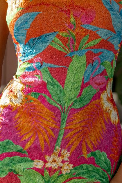 PALM BREEZE - Bodycon Tank Mini Dress • Multicolor