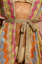 MIAMI ERA - Open Front Tie Long Poncho • Multicolor