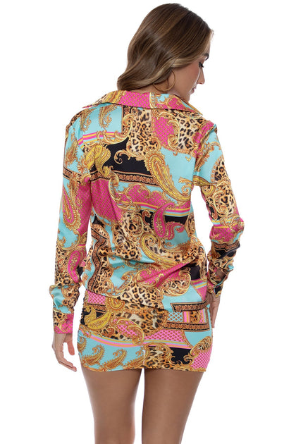 MIAMI DAYDREAM - Blouse  & Scrunch Up Mini Skirt • Multicolor