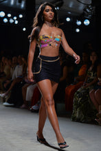 MIAMI DAYDREAM - Double Loop Bandeau Crop Top  & Mini Skirt • Multicolor Runway