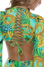 PALM ISLAND - Deep V Ring Cut Out Short Dress • Multicolor