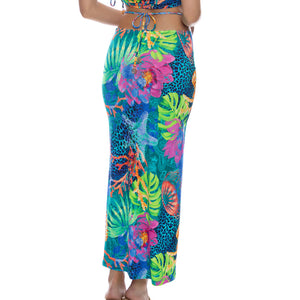 TROPICAL SIREN - Adjustable Shirred Maxi Skirt