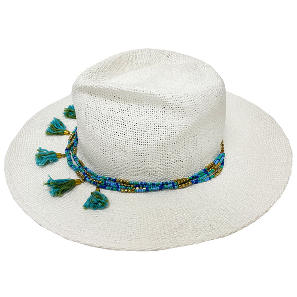 LULI HAT - Beaded Trim Fedora 