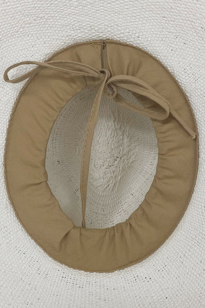 LULI HAT - Gold Trim Fedora  • White|gold